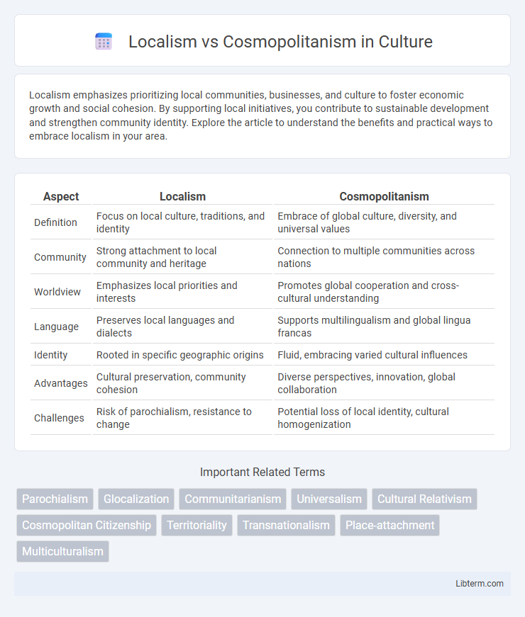 Cosmopolitanism vs Localism in Culture - What is The Difference?