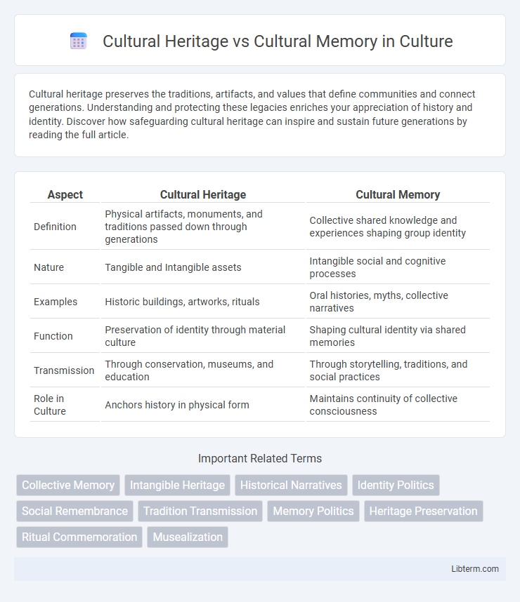 Cultural Memory vs Cultural Heritage in Culture - What is The Difference?