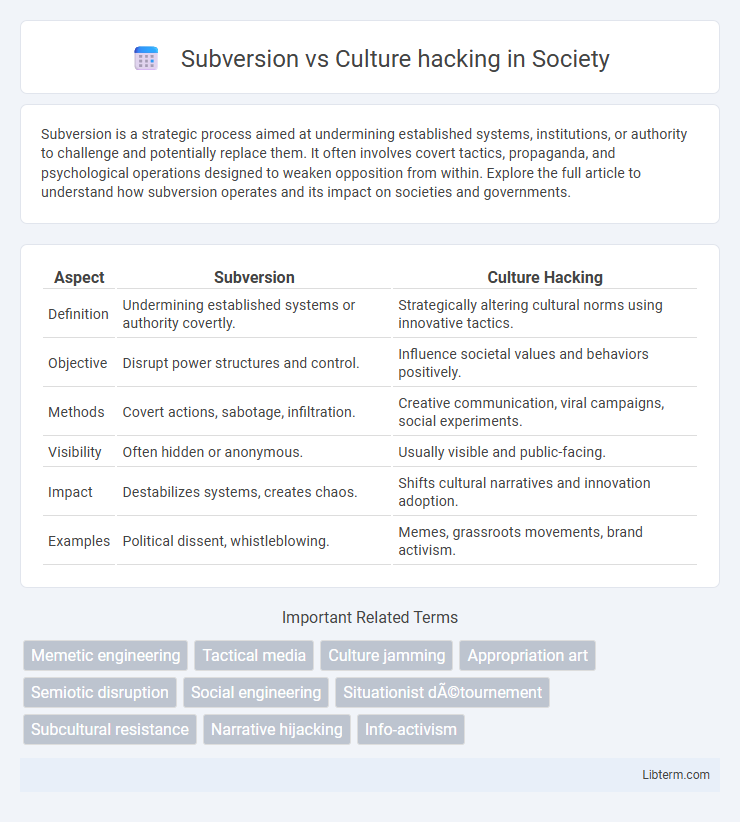 Culture hacking vs Subversion in Society - What is The Difference?