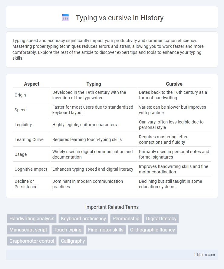 cursive vs Typing in History - What is The Difference?