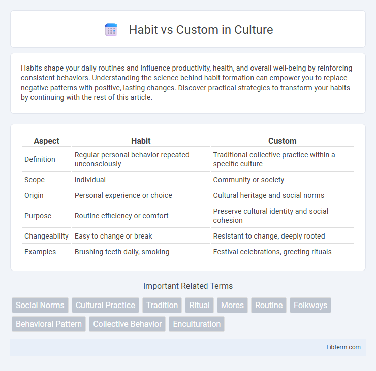 Custom vs Habit in Culture - What is The Difference?