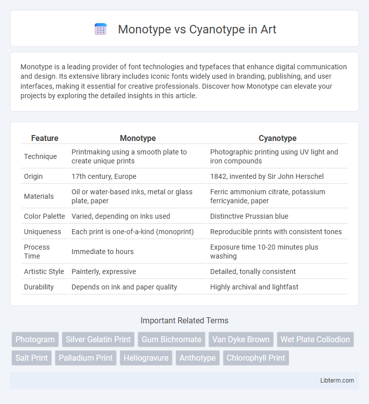 Cyanotype vs Monotype in Art - What is The Difference?