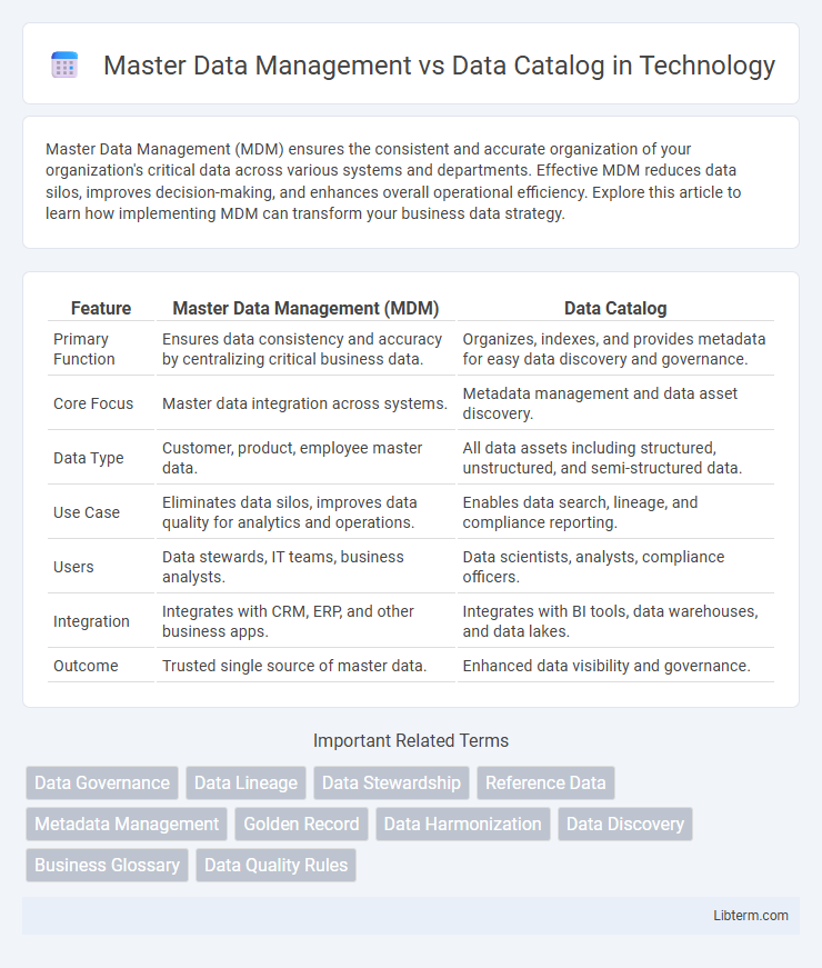 Data Catalog vs Master Data Management in Technology - What is The Difference?