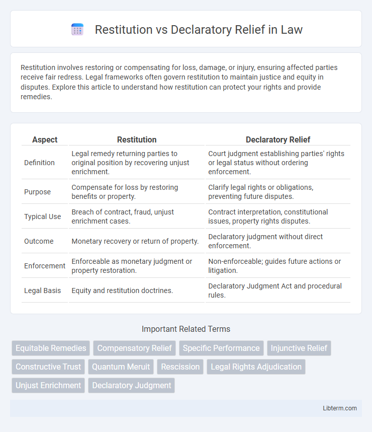 Declaratory Relief vs Restitution in Law - What is The Difference?