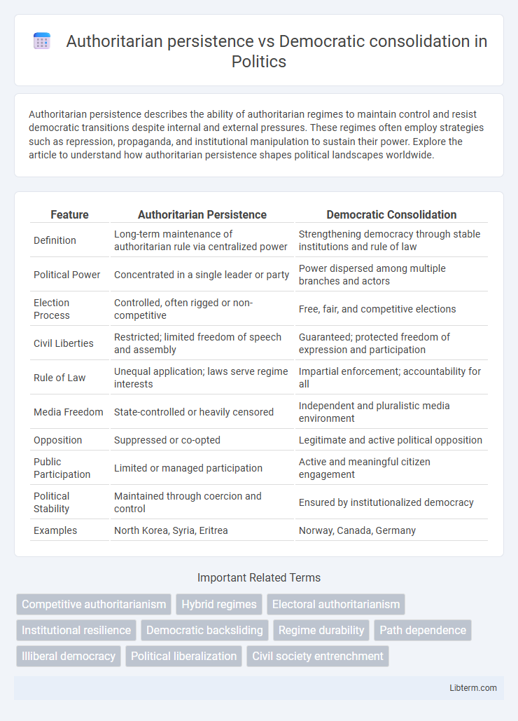 Democratic consolidation vs Authoritarian persistence in Politics - What is The Difference?