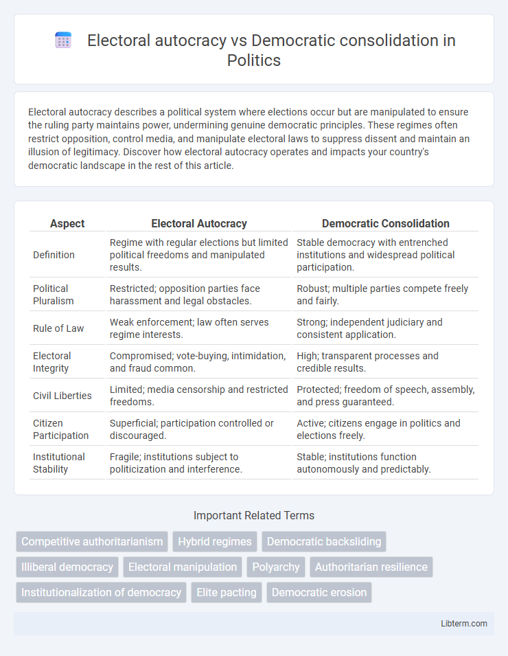 Democratic consolidation vs Electoral autocracy in Politics - What is The Difference?