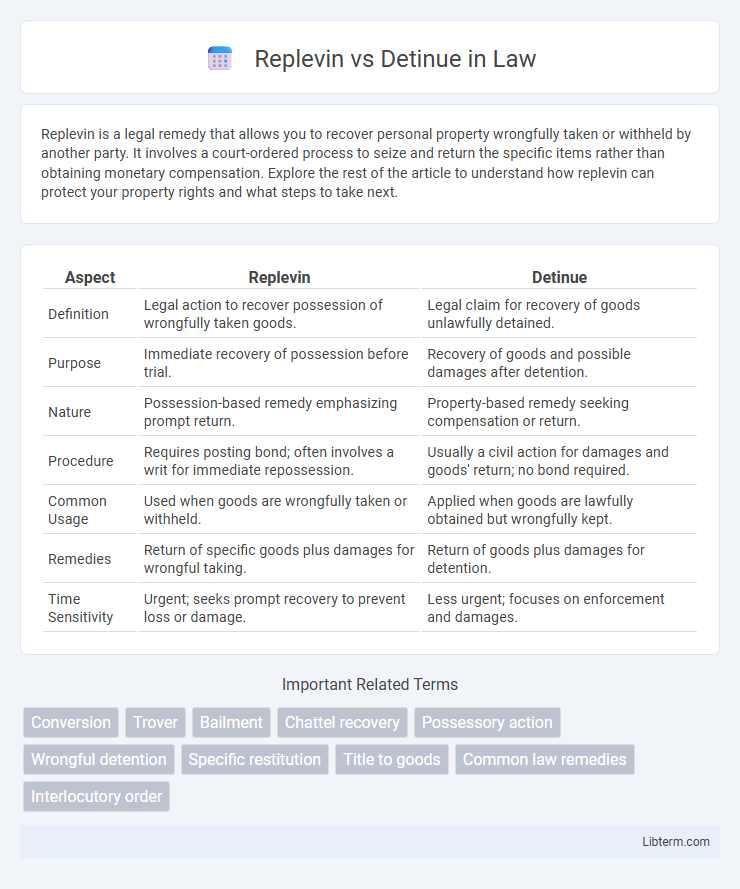Detinue vs Replevin in Law - What is The Difference?