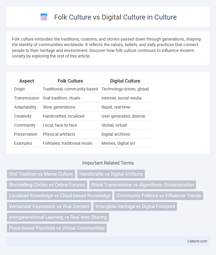 Digital Culture vs Folk Culture in Culture - What is The Difference?