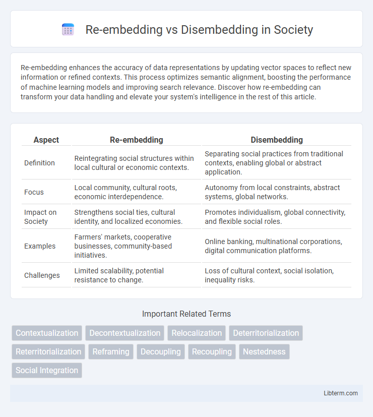 Disembedding vs Re-embedding in Society - What is The Difference?