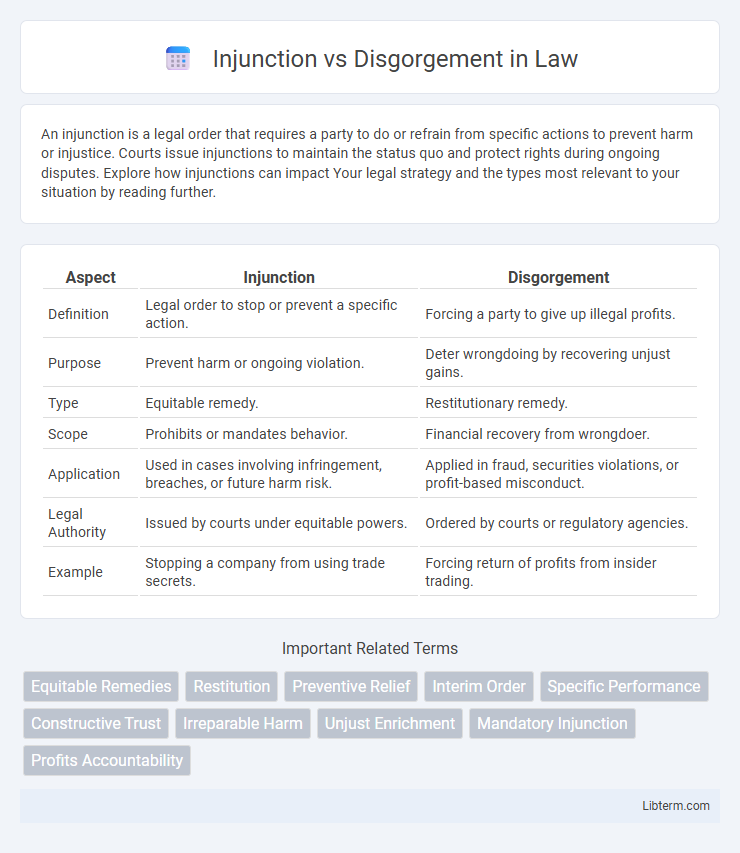 Disgorgement vs Injunction in Law - What is The Difference?