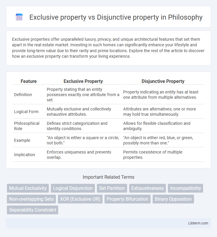 Disjunctive property vs Exclusive property in Philosophy - What is The Difference?