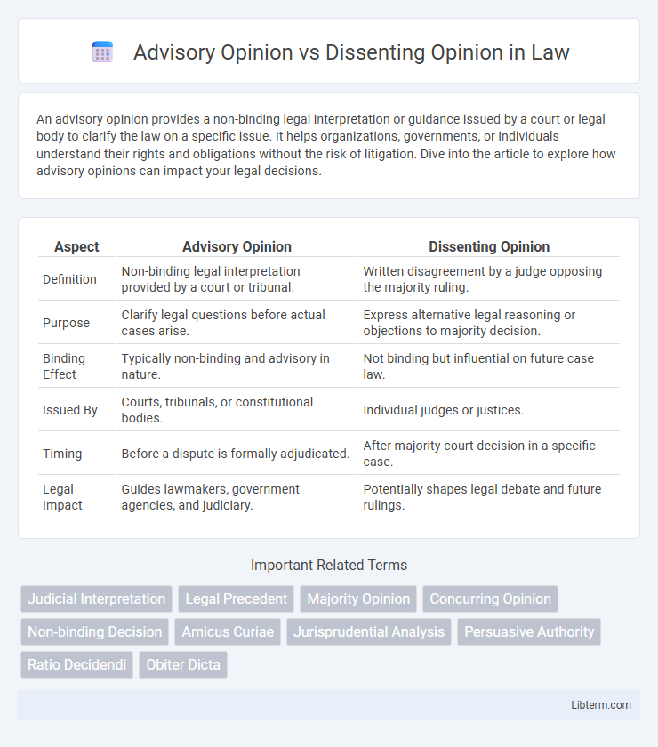 Dissenting Opinion vs Advisory Opinion in Law - What is The Difference?