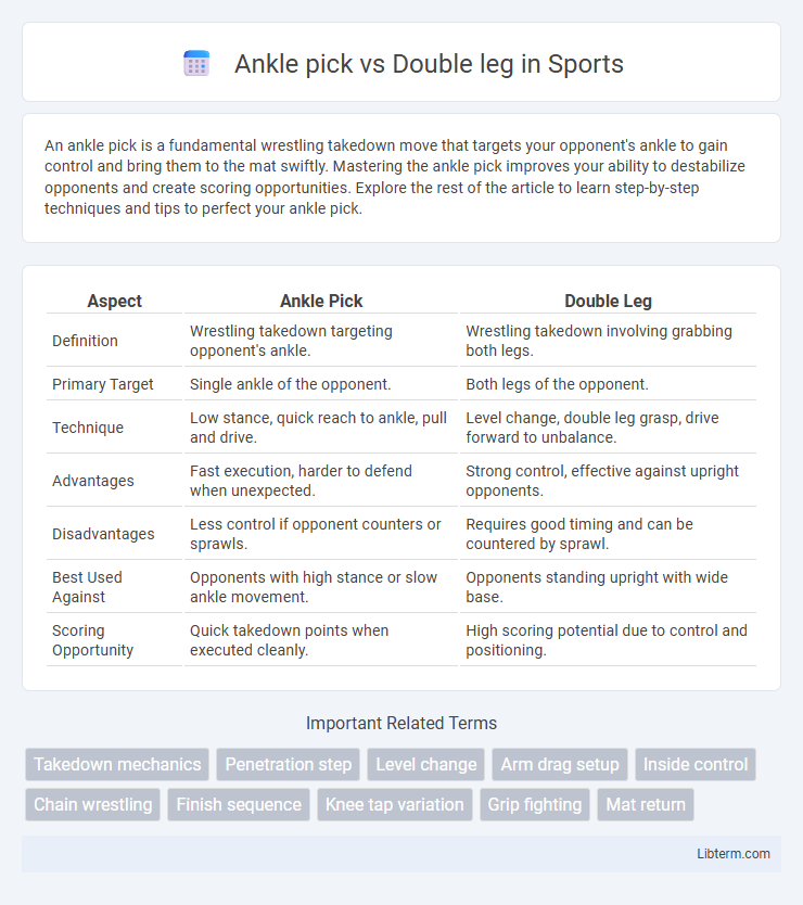 Double leg vs Ankle pick in Sports - What is The Difference?