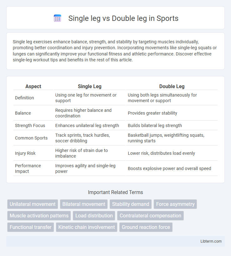 Double leg vs Single leg in Sports - What is The Difference?