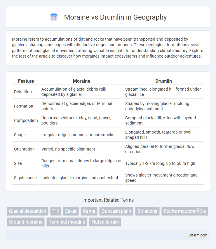Drumlin vs Moraine in Geography - What is The Difference?