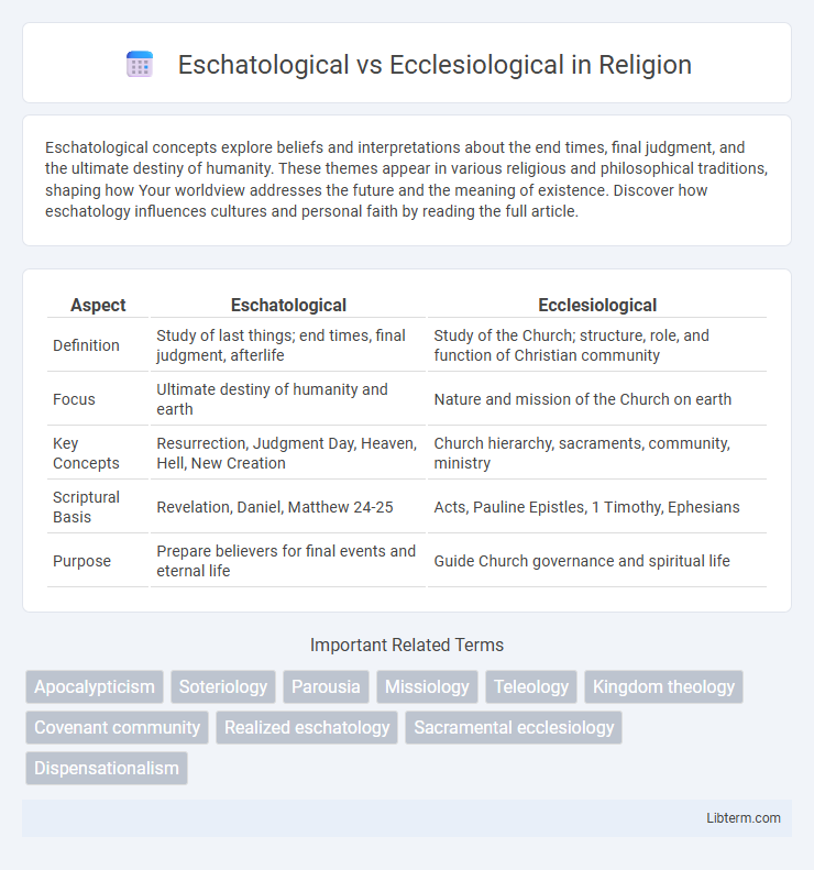 Ecclesiological vs Eschatological in Religion - What is The Difference?