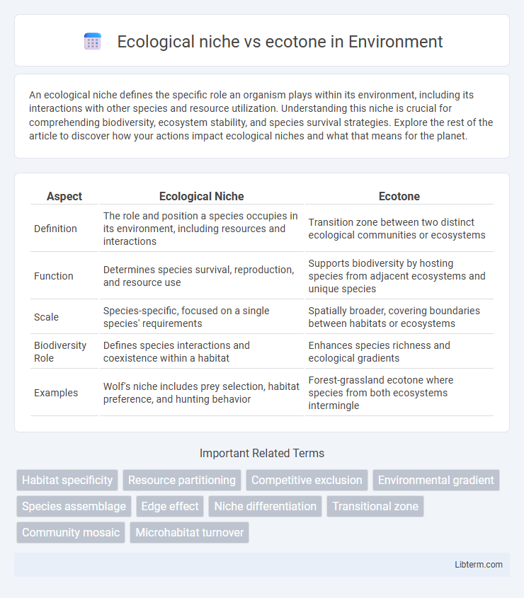 ecotone vs Ecological niche in Environment - What is The Difference?