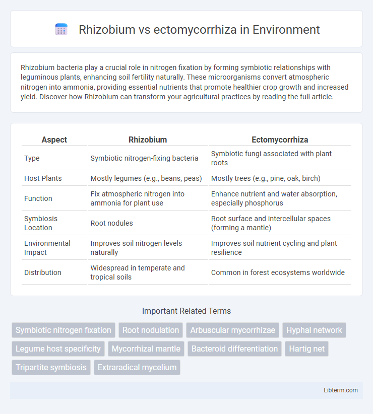 ectomycorrhiza vs Rhizobium in Environment - What is The Difference?