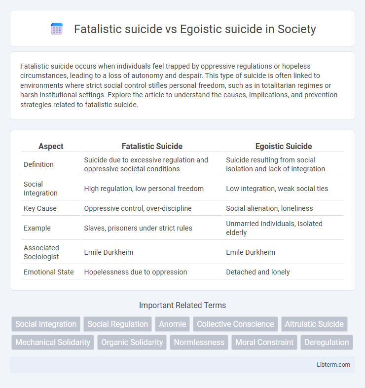 Egoistic suicide vs Fatalistic suicide in Society - What is The Difference?