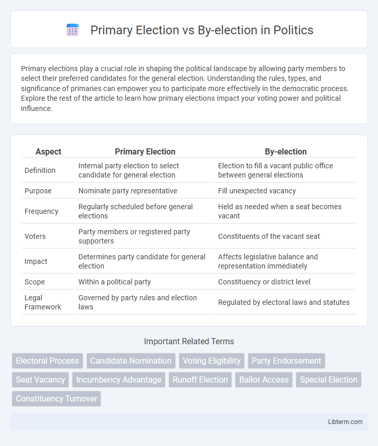 By-election vs Primary Election in Politics - What is The Difference?