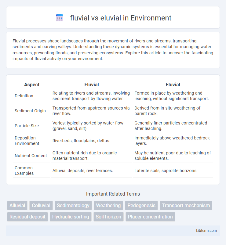 eluvial vs fluvial in Environment - What is The Difference?