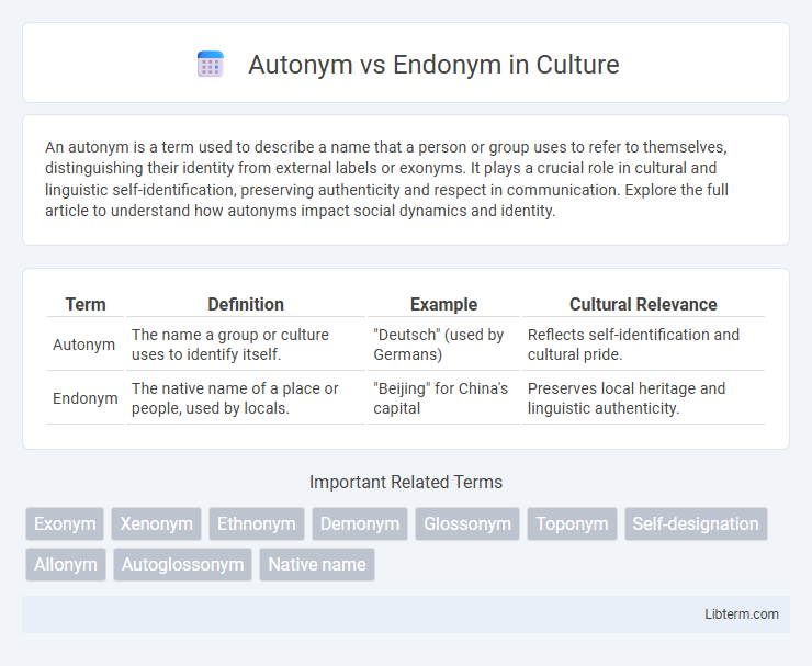 Endonym vs Autonym in Culture - What is The Difference?