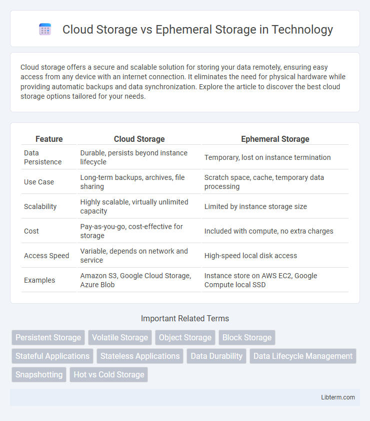 Ephemeral Storage vs Cloud Storage in Technology - What is The Difference?