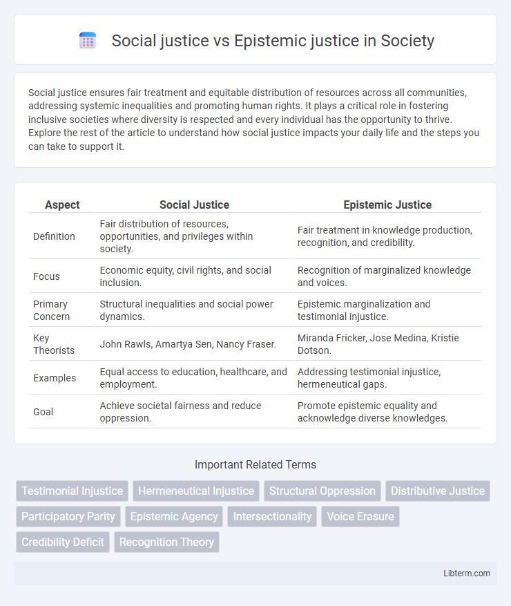 Epistemic justice vs Social justice in Society - What is The Difference?