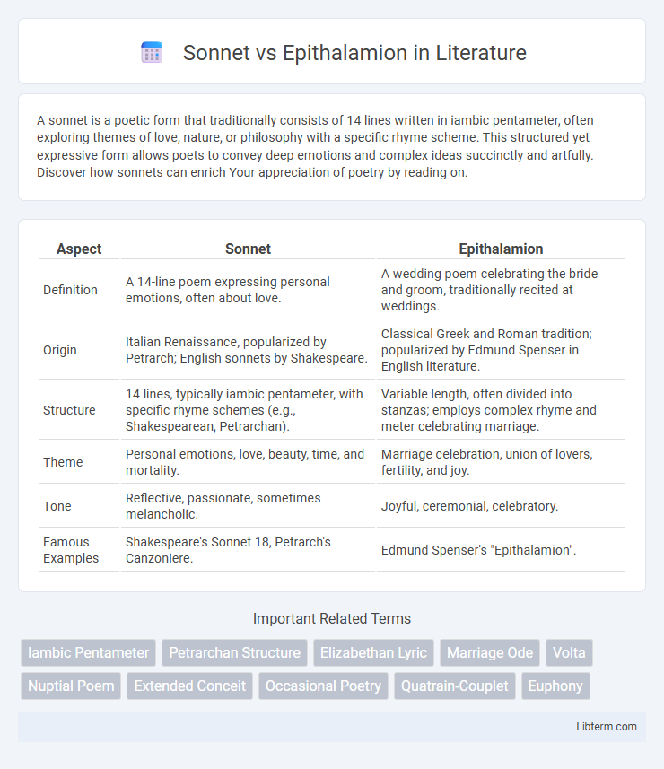 Epithalamion vs Sonnet in Literature - What is The Difference?