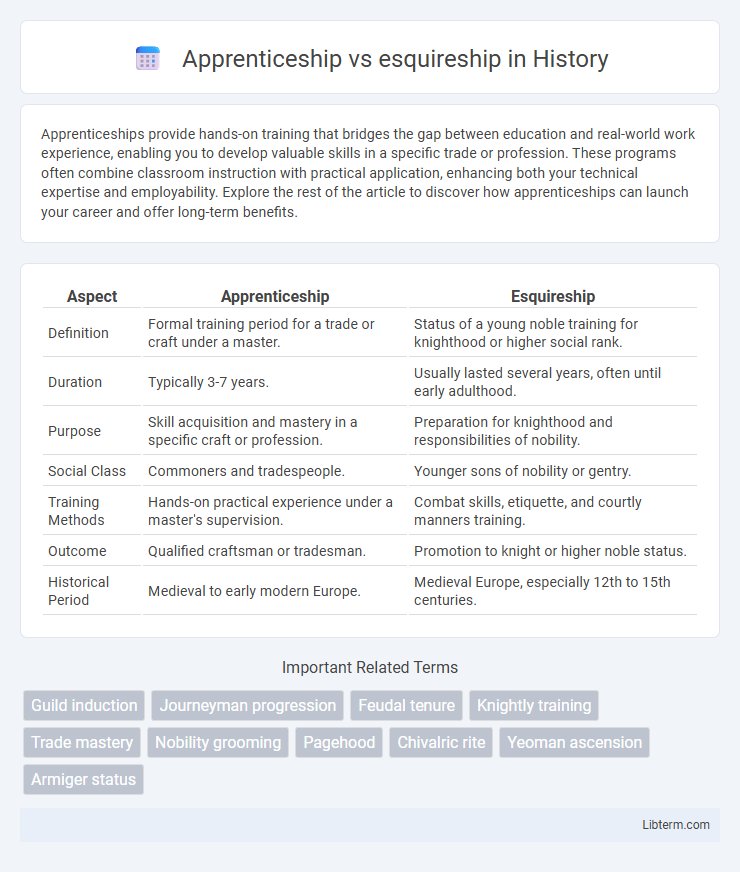 esquireship vs Apprenticeship in History - What is The Difference?