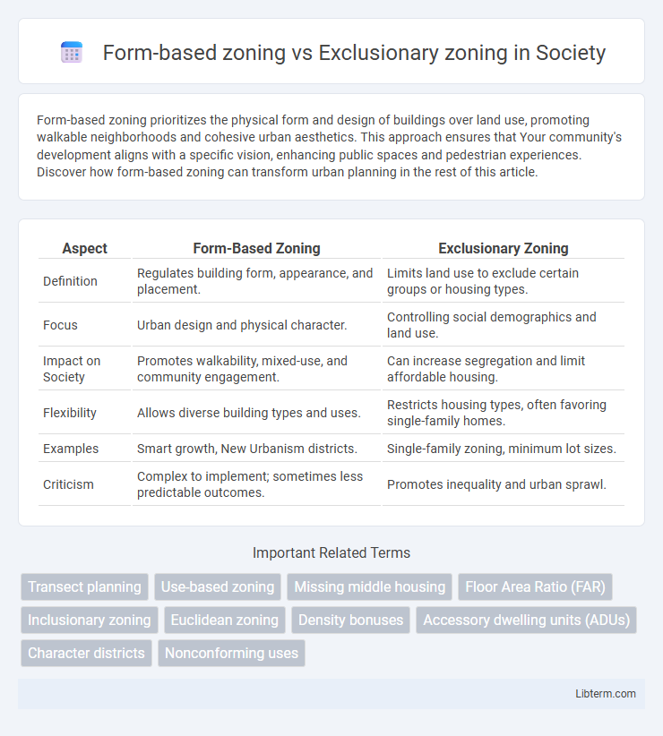 Exclusionary zoning vs Form-based zoning in Society - What is The Difference?