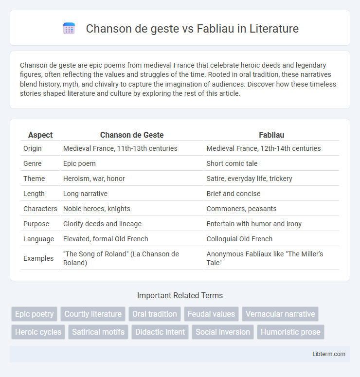 Fabliau vs Chanson de geste in Literature - What is The Difference?