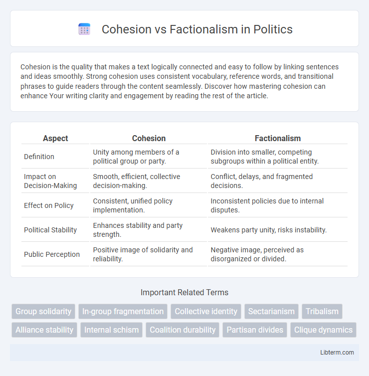 Factionalism vs Cohesion in Politics - What is The Difference?