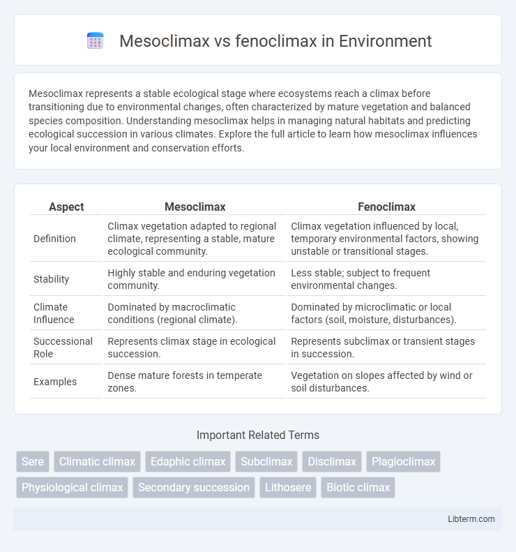 fenoclimax vs Mesoclimax in Environment - What is The Difference?