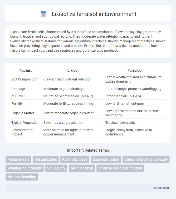 ferralsol vs Lixisol in Environment - What is The Difference?