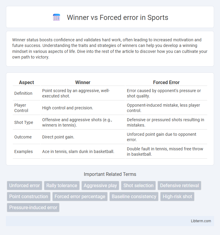 Forced error vs Winner in Sports - What is The Difference?