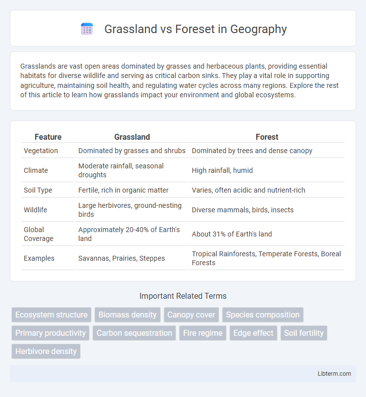 Foreset vs Grassland in Geography - What is The Difference?