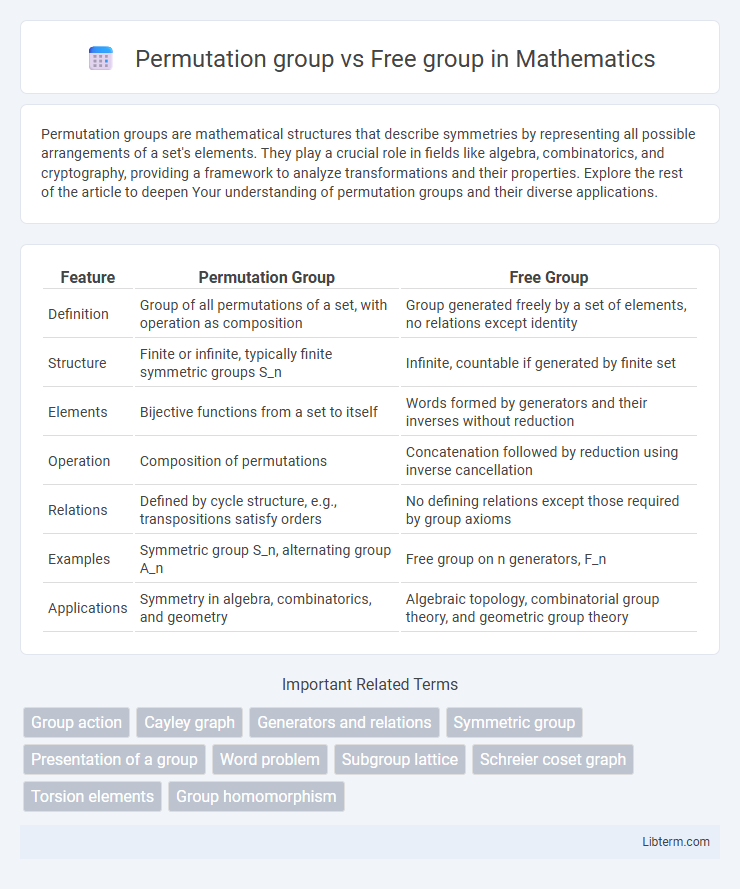 Free group vs Permutation group in Mathematics - What is The Difference?