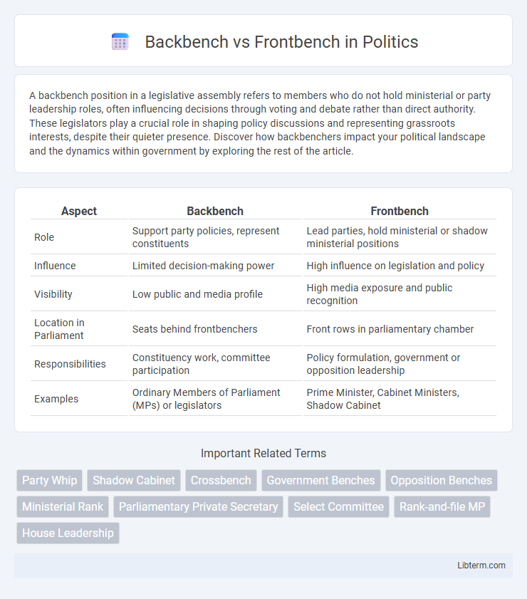 Frontbench vs Backbench in Politics - What is The Difference?