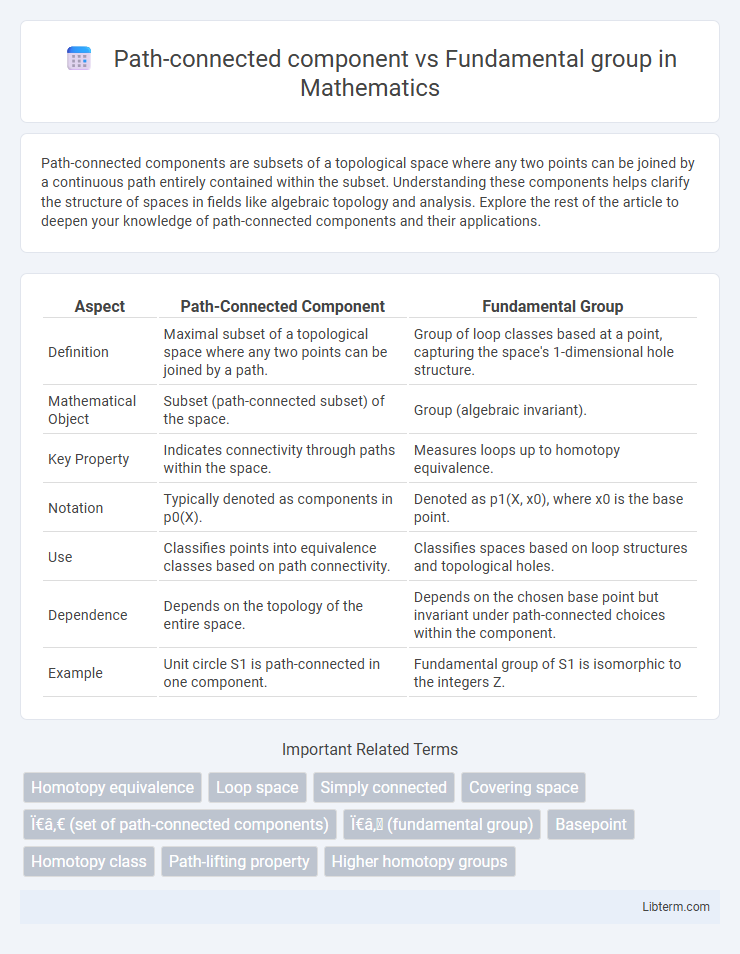 Fundamental group vs Path-connected component in Mathematics - What is The Difference?