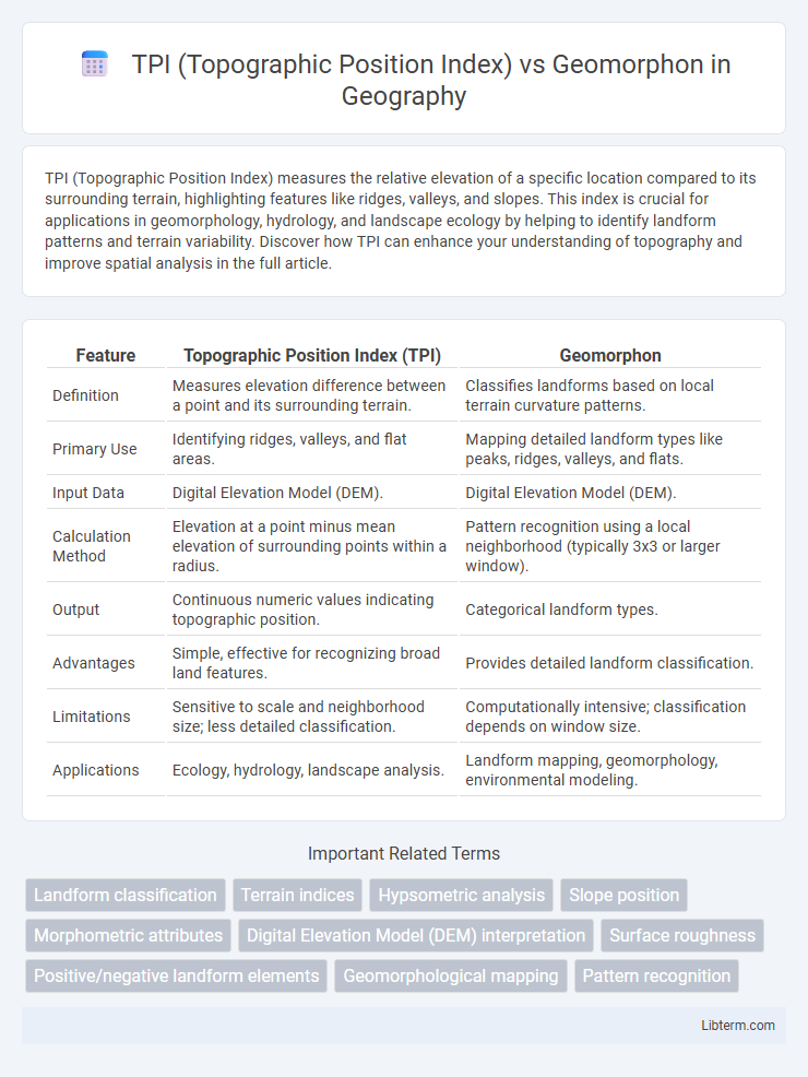 Geomorphon vs TPI (Topographic Position Index) in Geography - What is The Difference?