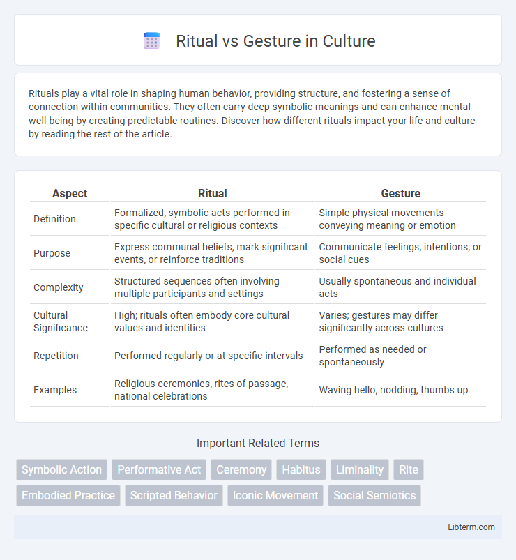 Gesture vs Ritual in Culture - What is The Difference?
