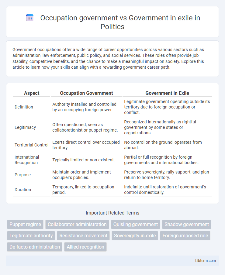 Government in exile vs Occupation government in Politics - What is The Difference?