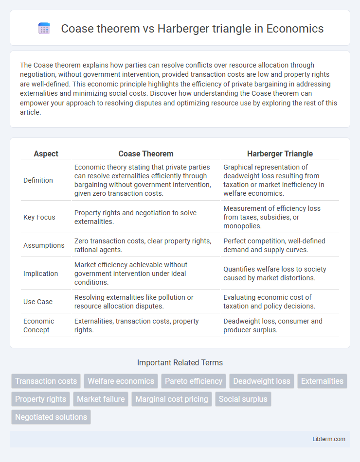 Harberger triangle vs Coase theorem in Economics - What is The Difference?