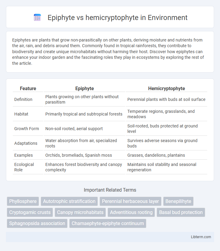 hemicryptophyte vs Epiphyte in Environment - What is The Difference?