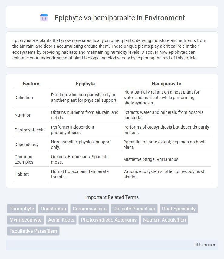 hemiparasite vs Epiphyte in Environment - What is The Difference?