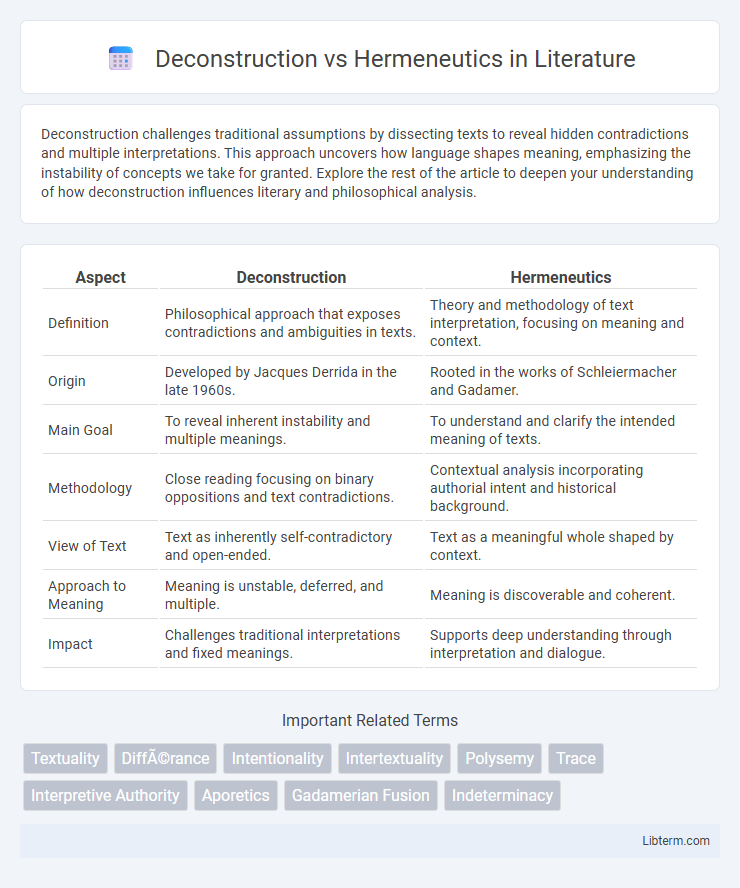 Hermeneutics vs Deconstruction in Literature - What is The Difference?