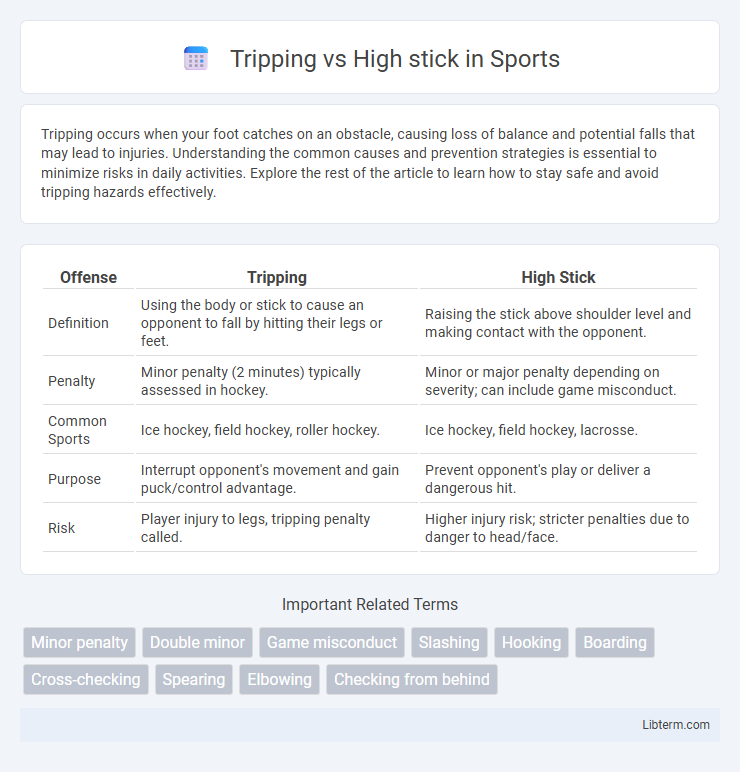 High stick vs Tripping in Sports - What is The Difference?