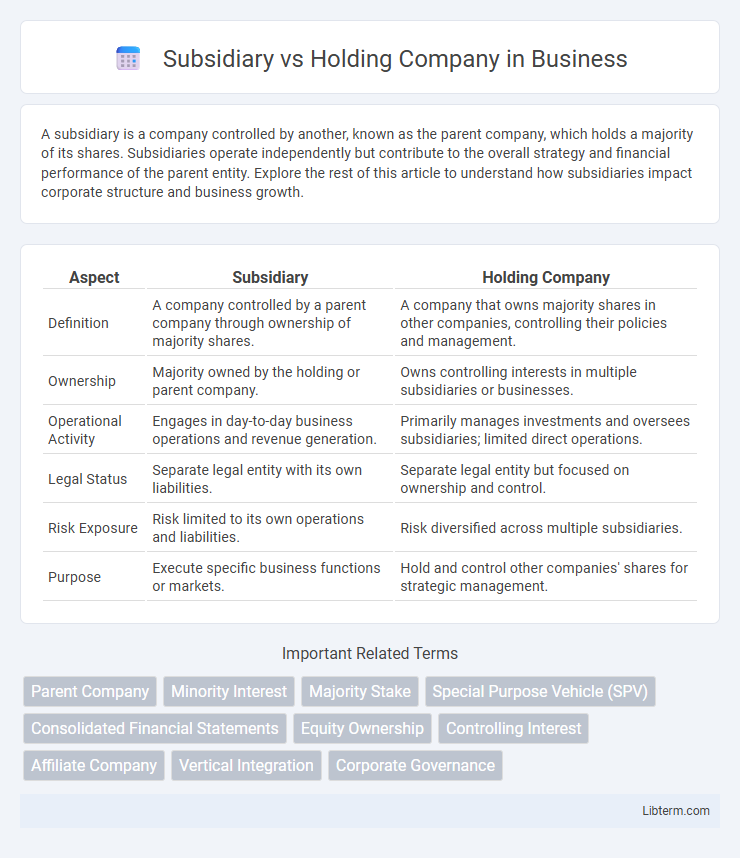 Holding Company vs Subsidiary in Business - What is The Difference?