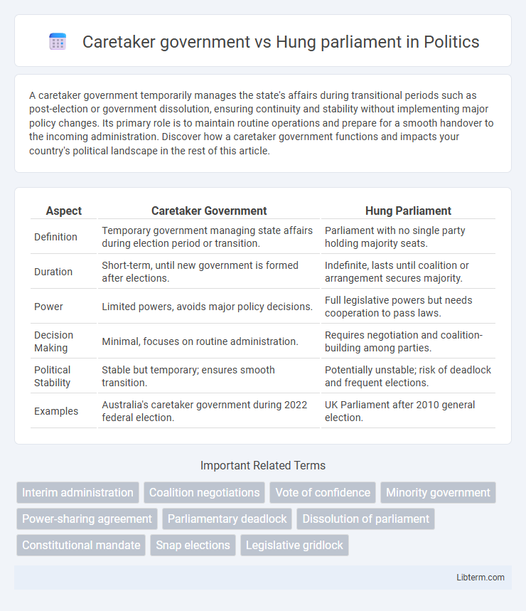 Hung parliament vs Caretaker government in Politics - What is The Difference?